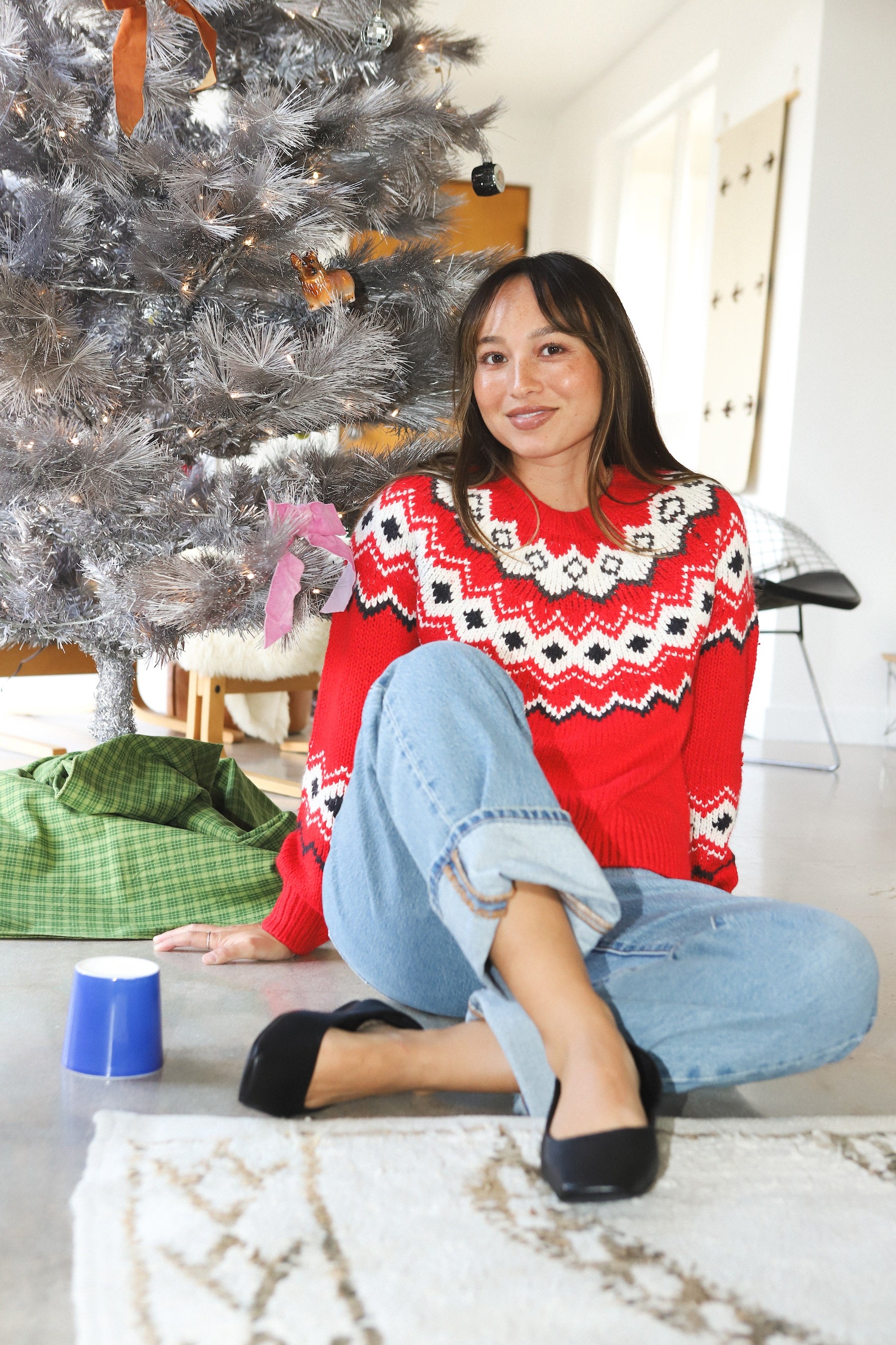 Festive Red Adornment Sweater