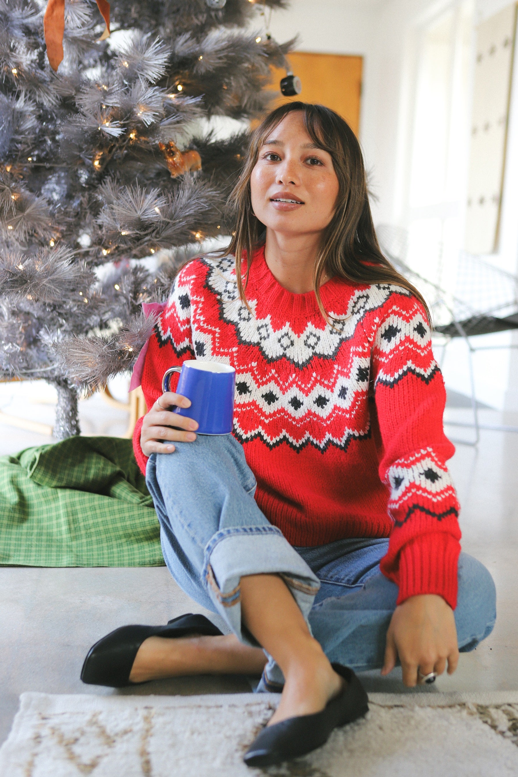 Festive Red Adornment Sweater