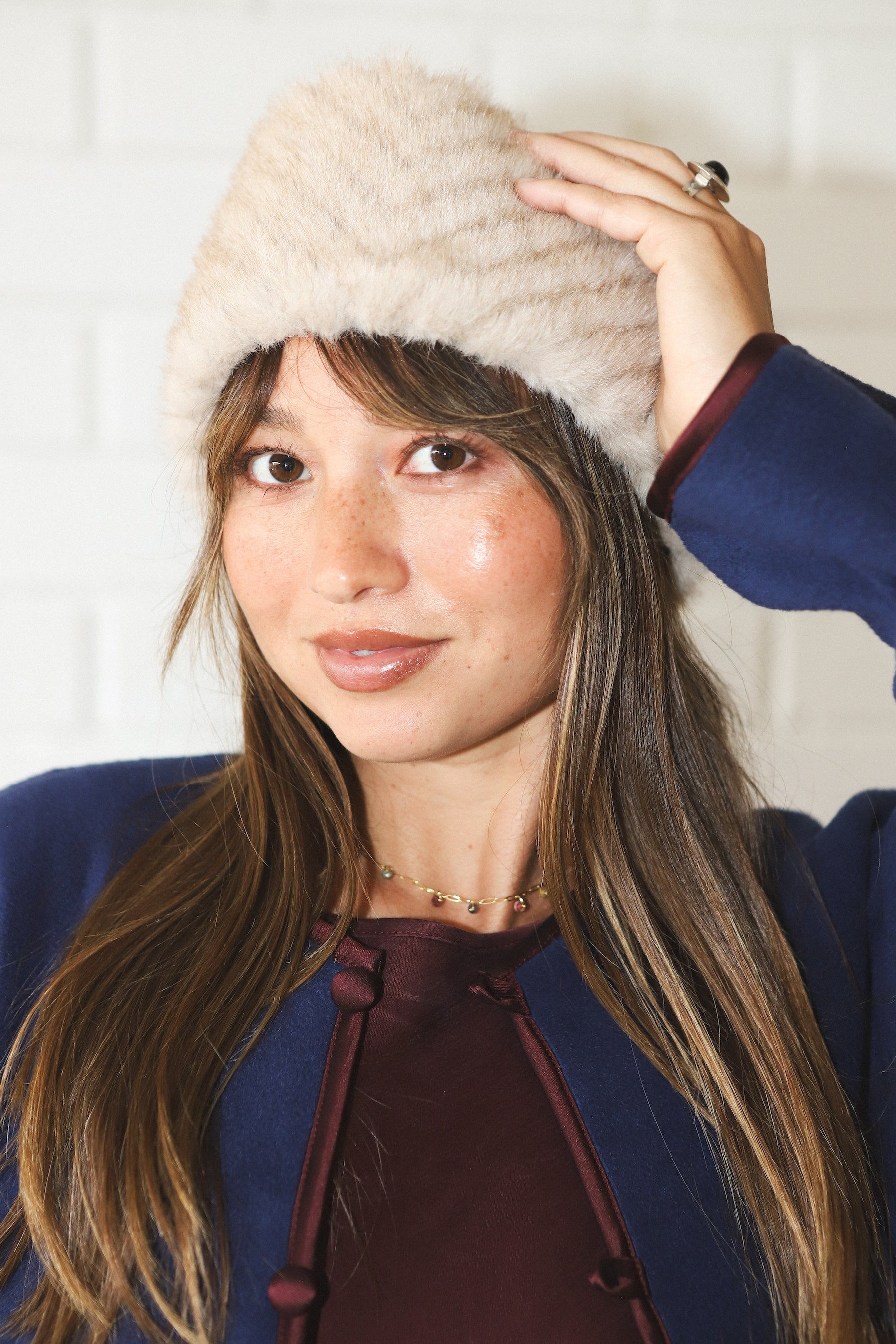 Cappuccino Chevron Beanie Band