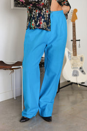 Turquoise Nubby Trouser