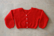 Lipstick Red Cornelia Cropped Cardigan