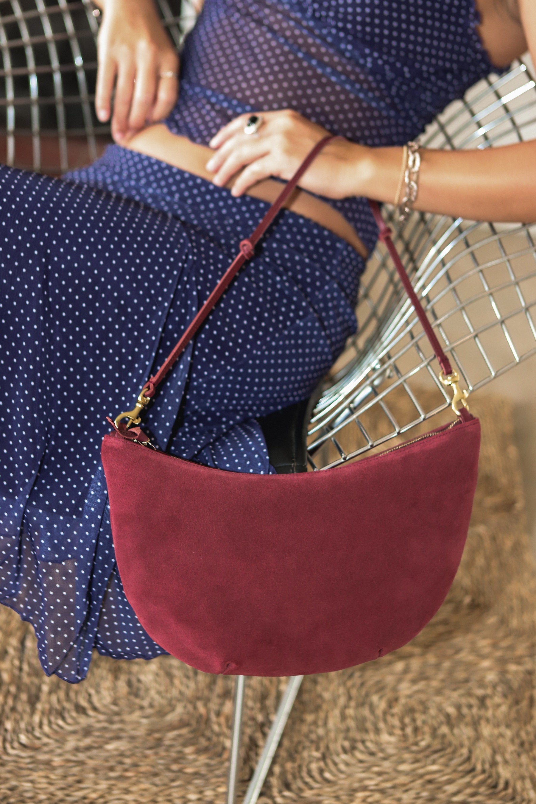 Currant Suede Lune Bag