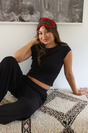 Dark Leopard Damson Eye Mask