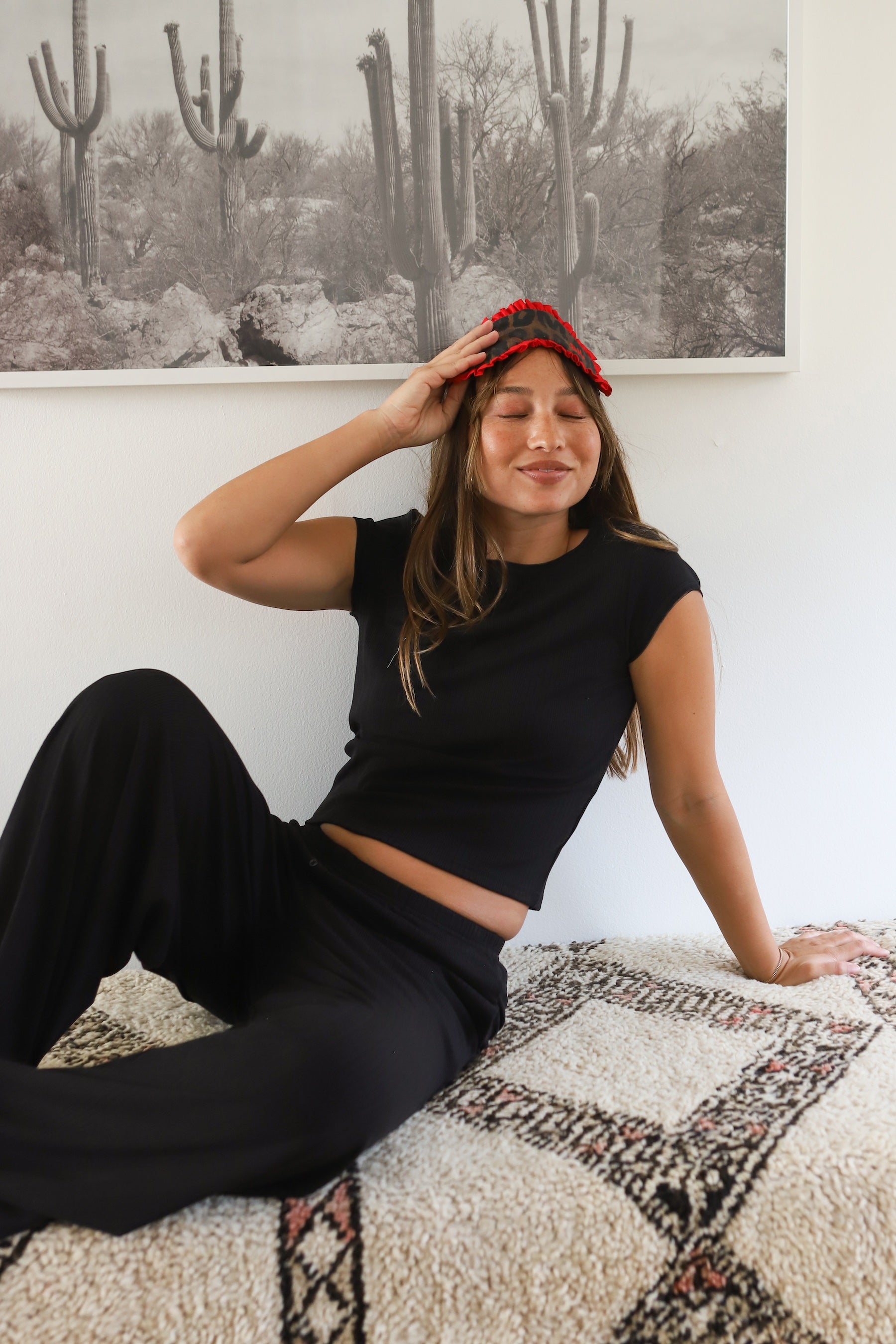 Black Bow Neck Short Sleeve