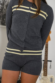 Charcoal Butter Stripe Cardigan
