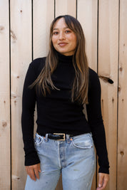 Black Bellevue Turtleneck Tee