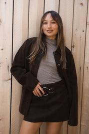 Brown Vegan Suede Kass Skirt