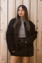 Brown Vegan Suede Kass Skirt