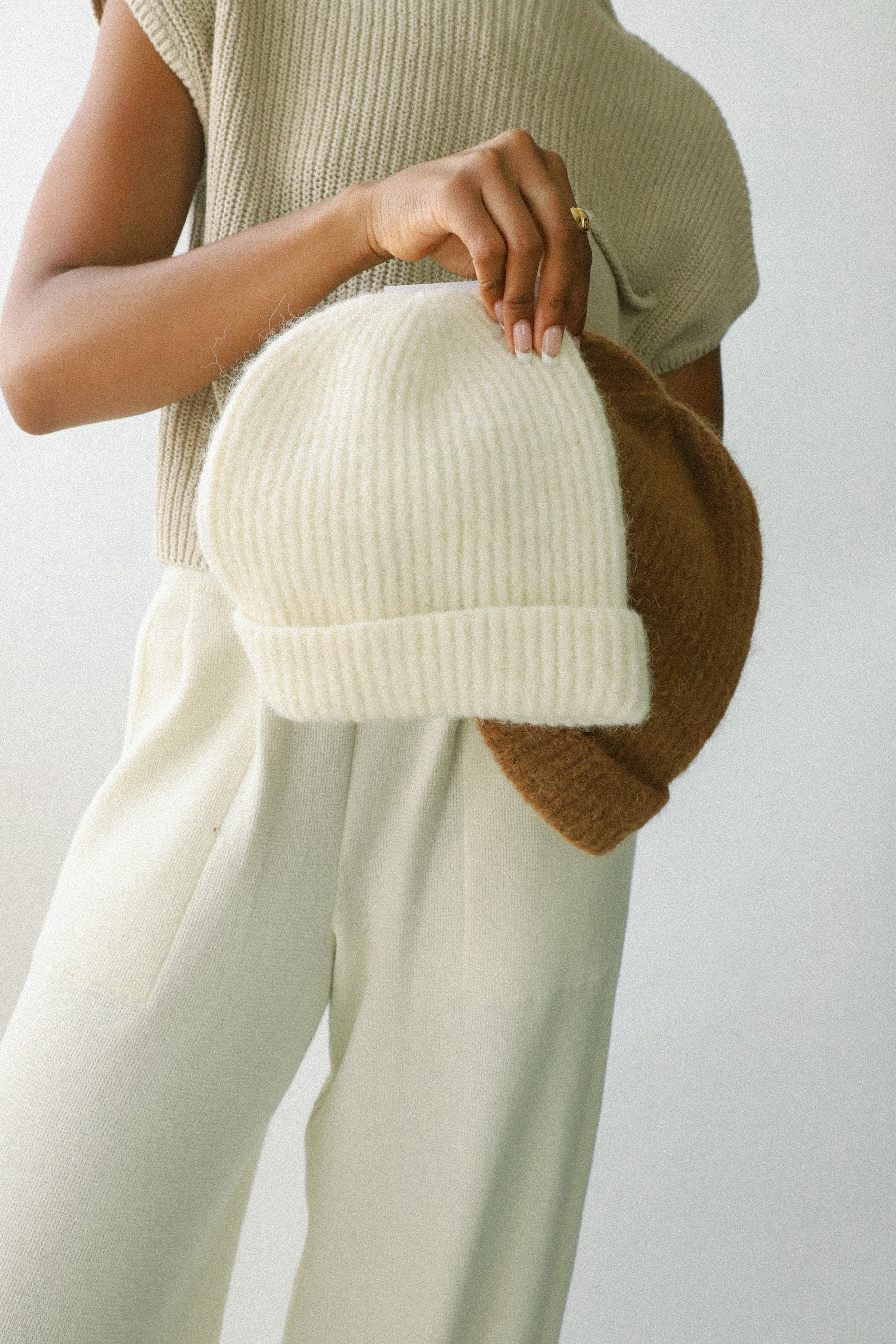 White Piper Beanie