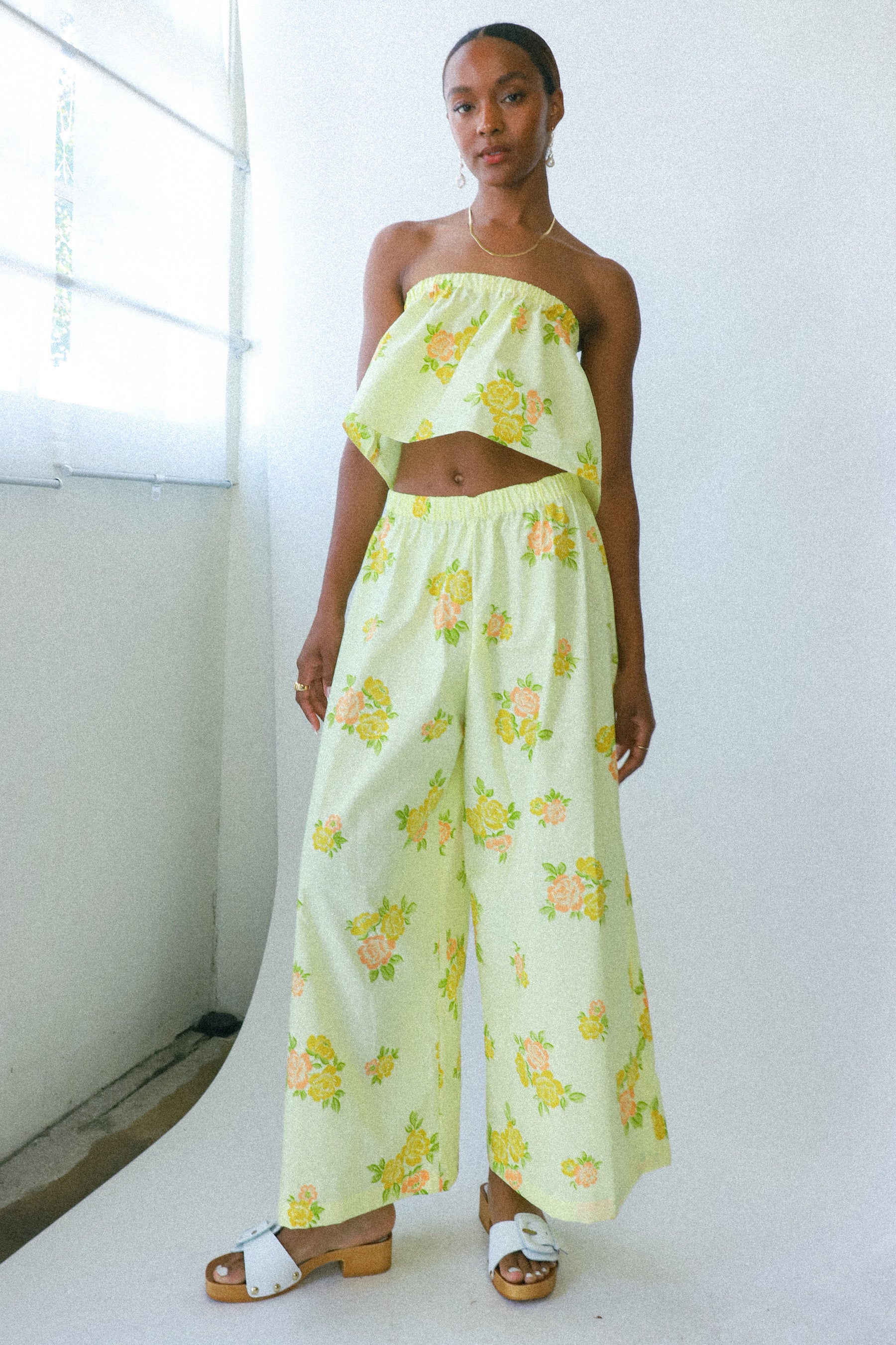 X PRISM Yellow Floral Wide Leg Pant