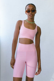 Candy Pink High Rise Bike Short