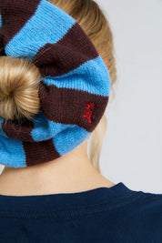 Blue Stripe Knitted Scrunchie