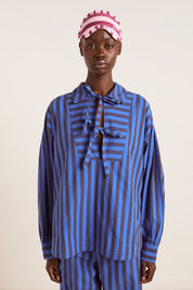 Chocolate & Blue Stripe Floki PJ Set