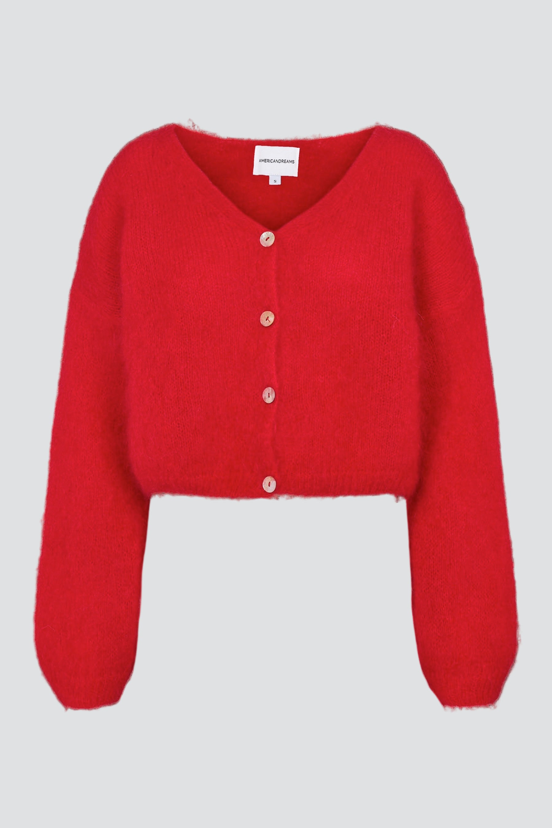 Lipstick Red Cornelia Cropped Cardigan
