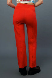 Hot Orange Pintuck Pant
