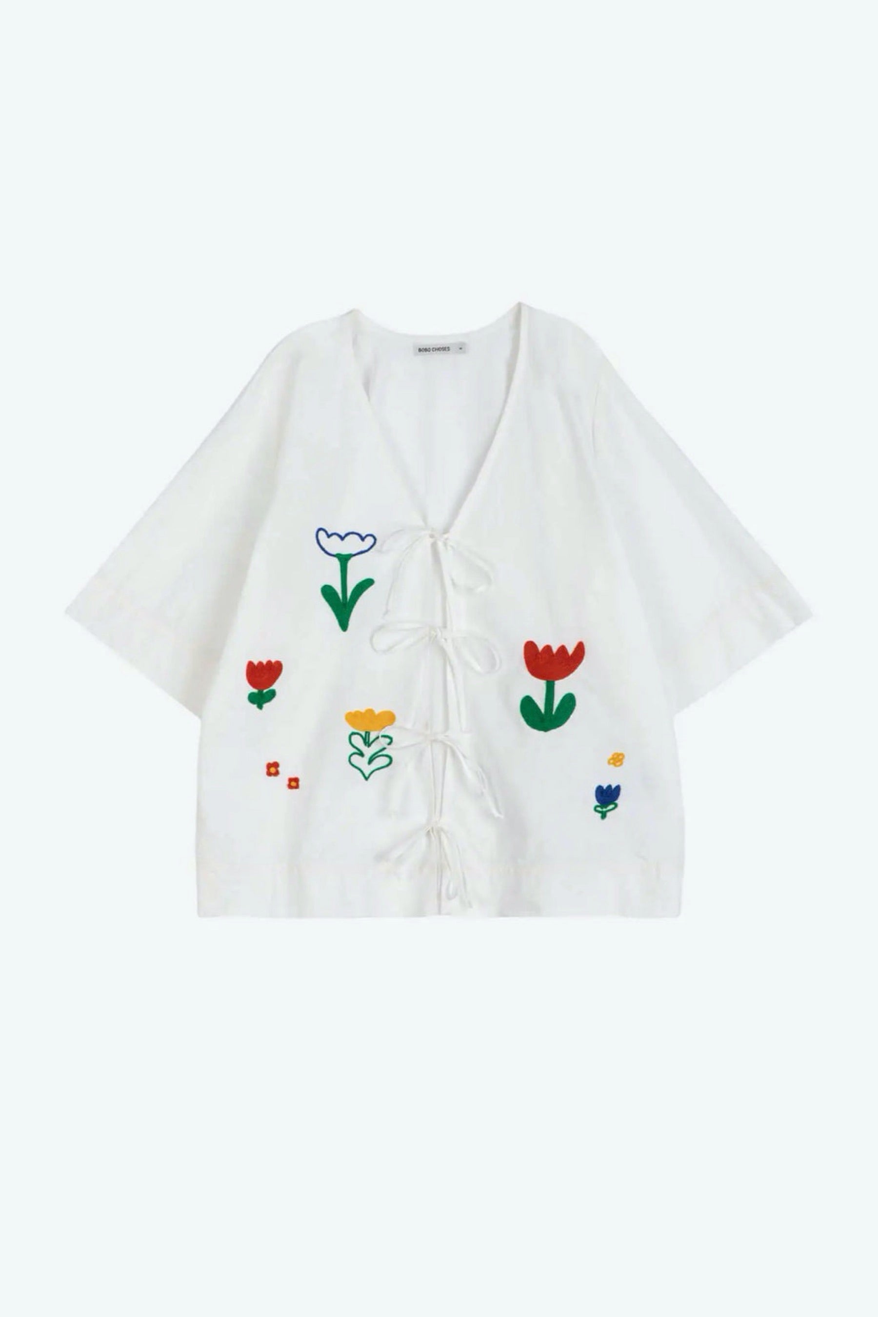 Garden Embroidery Tie Blouse
