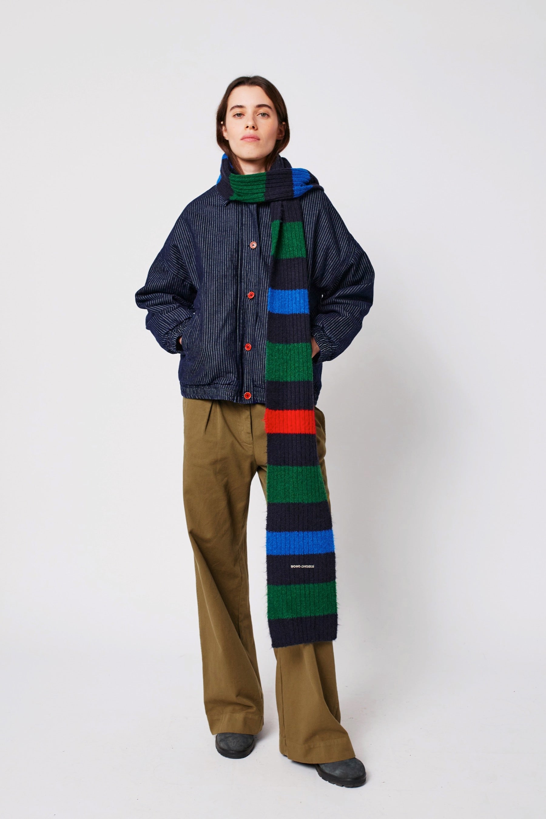 Striped Knit Scarf