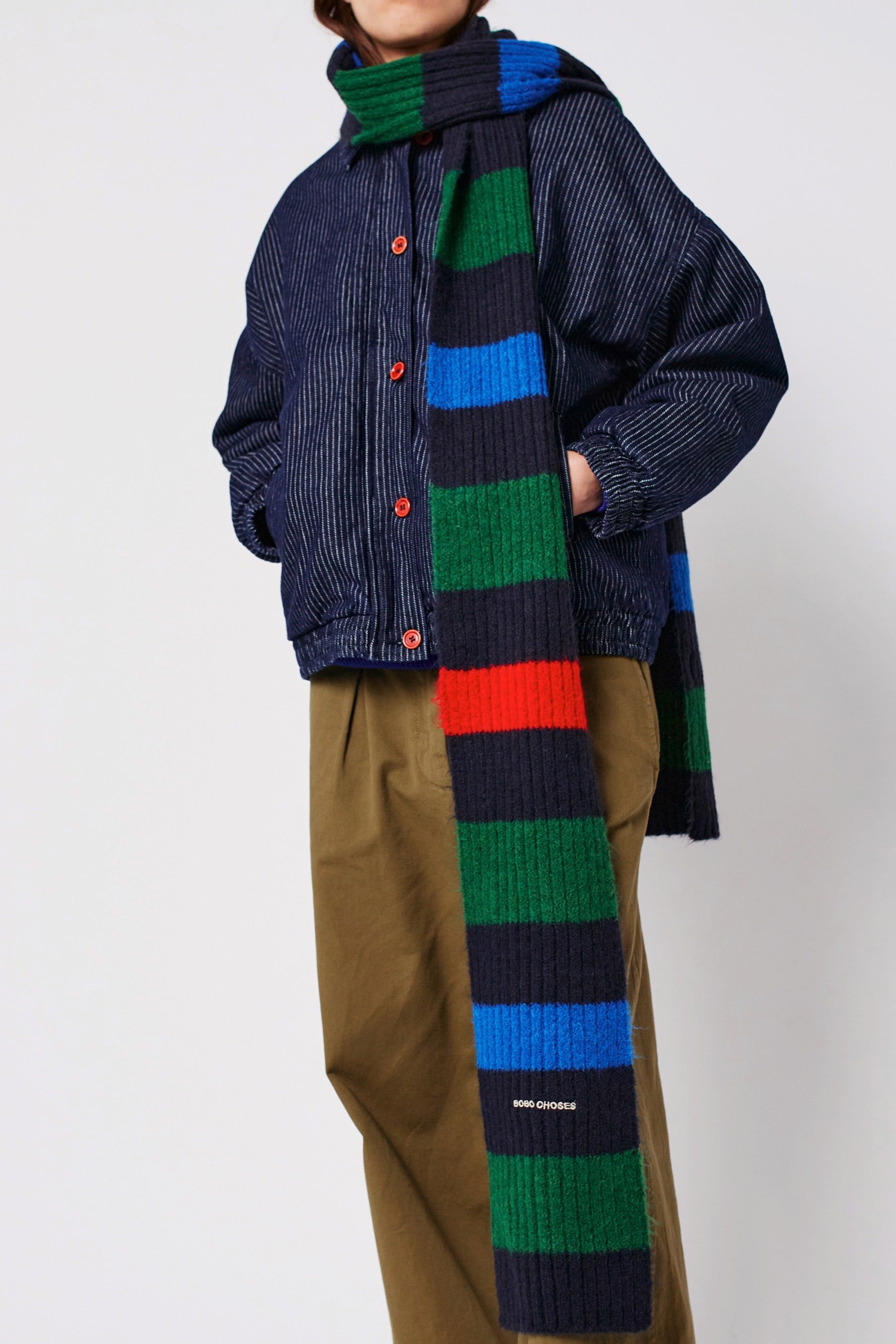 Striped Knit Scarf