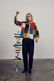 Multicolor Check Cardigan