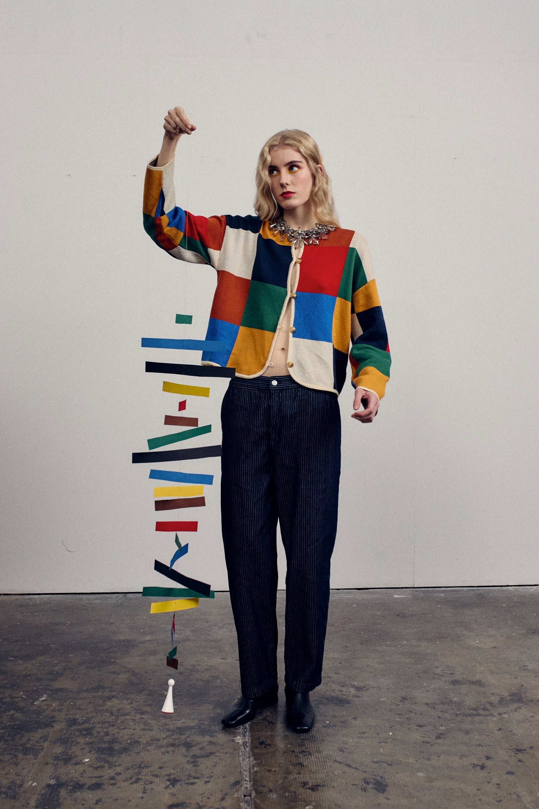 Multicolor Check Cardigan