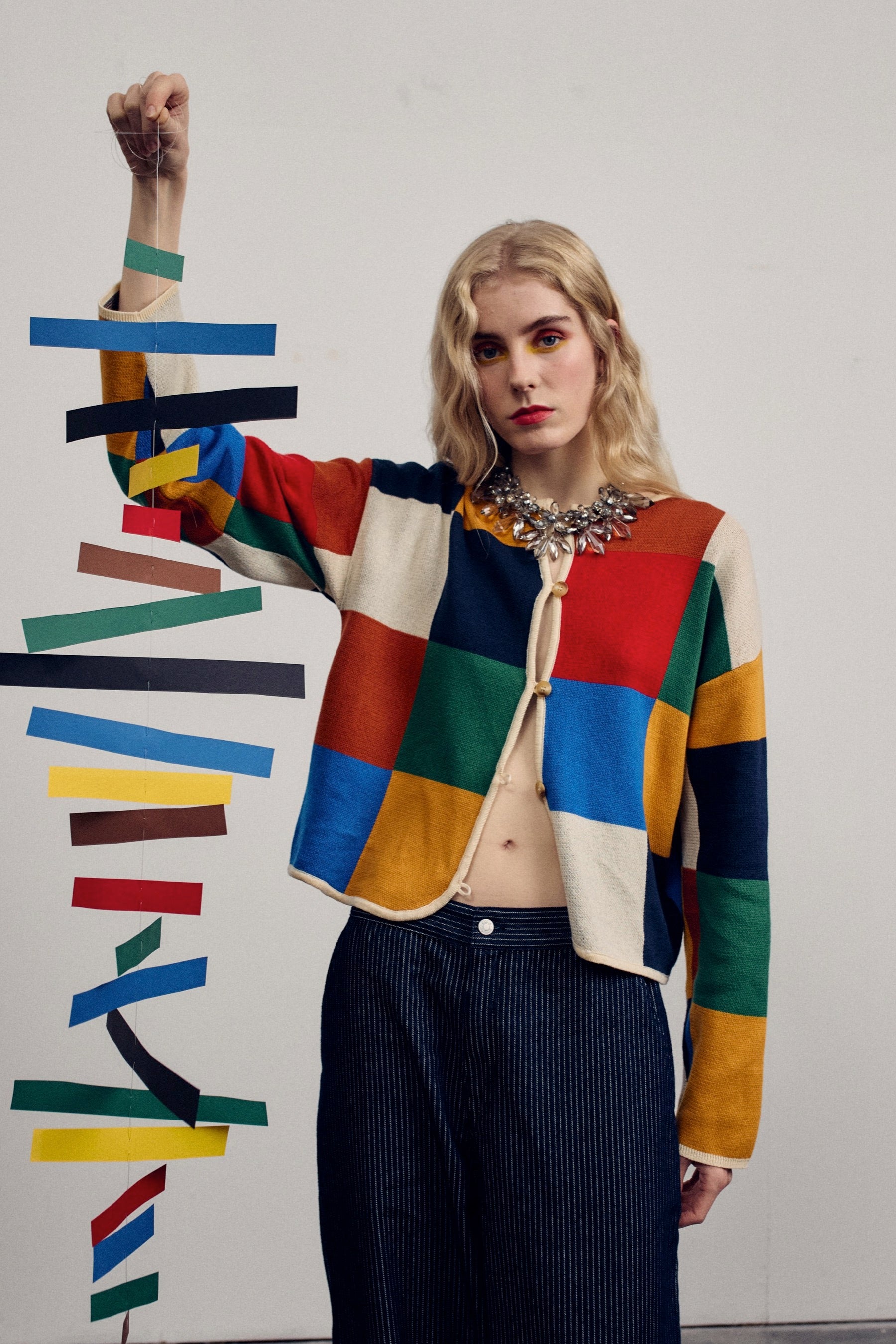Multicolor Check Cardigan