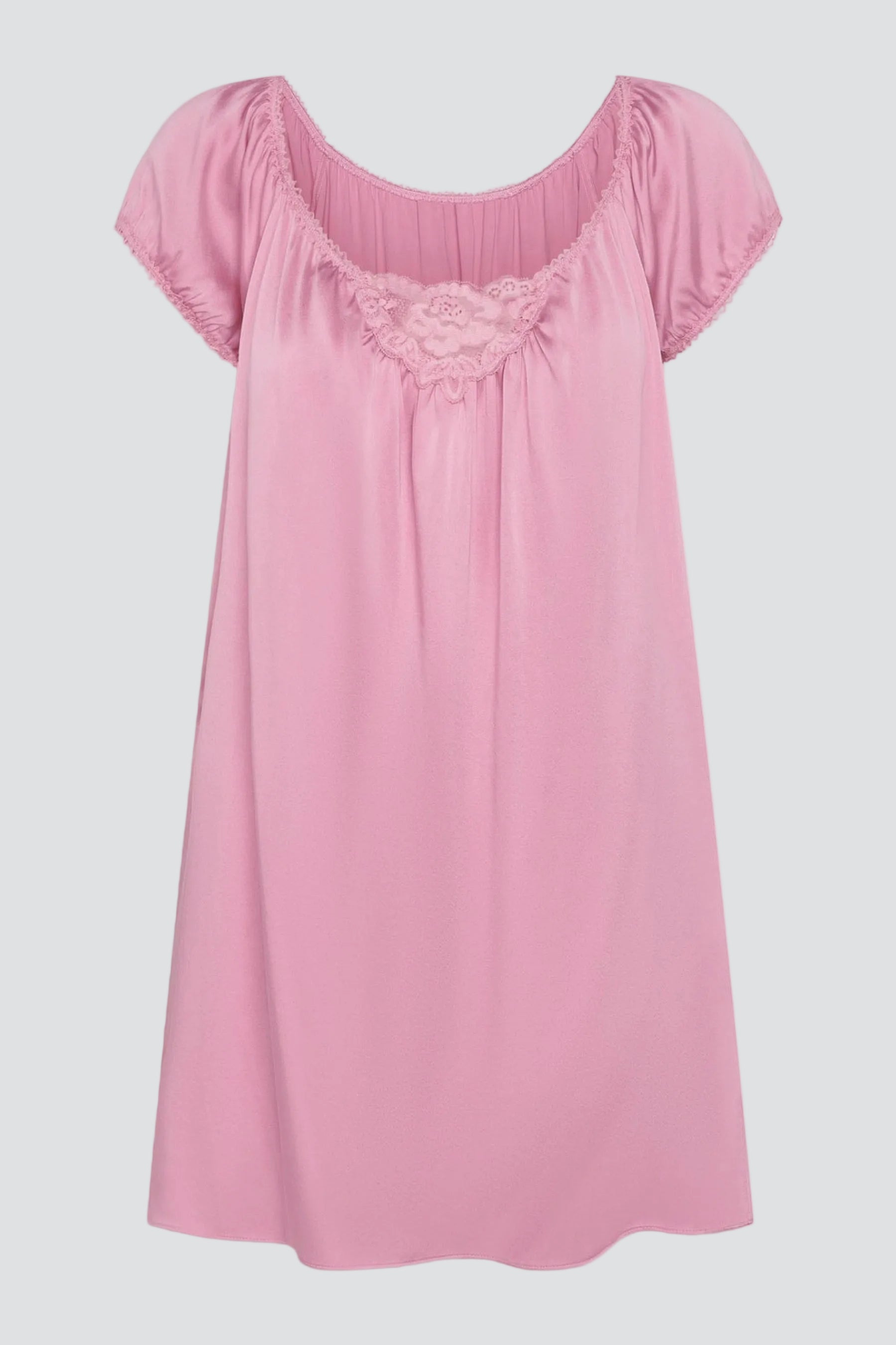 Sunset Pink Bo Silk Dress