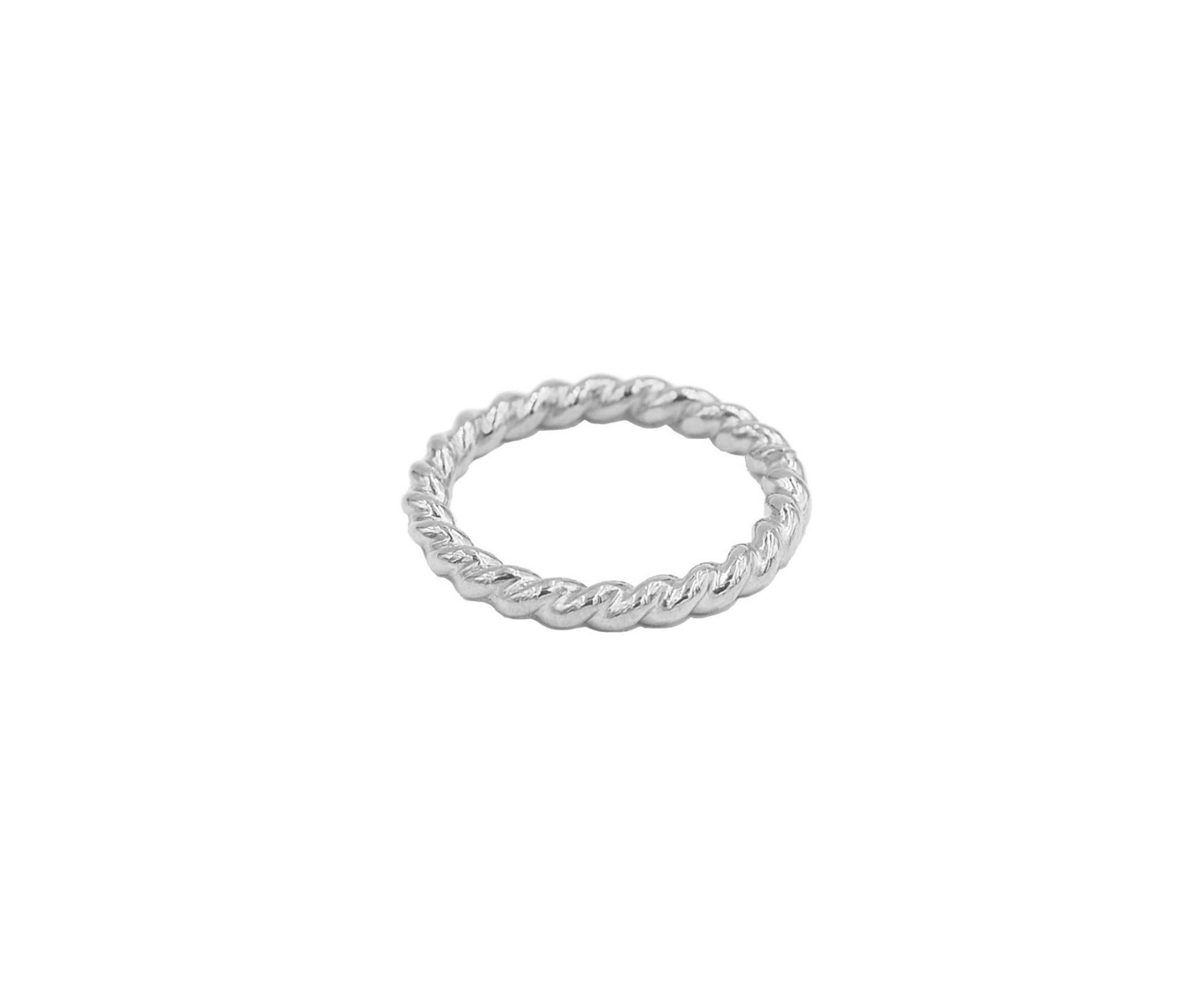 Silver Bold Rope Ring