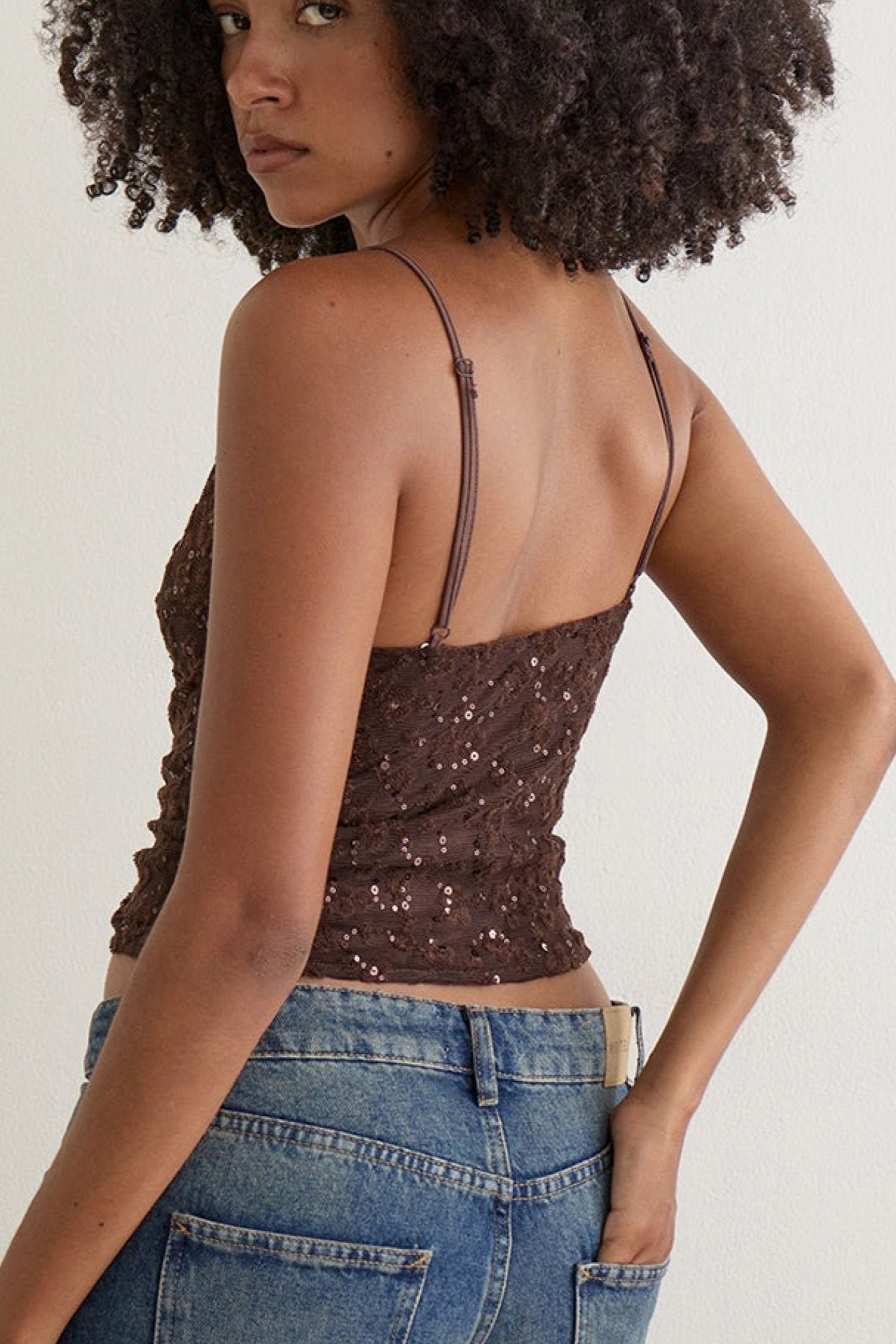 Sequin Brown Camilla Tank