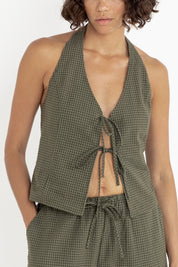 Olive Louise Check Halter