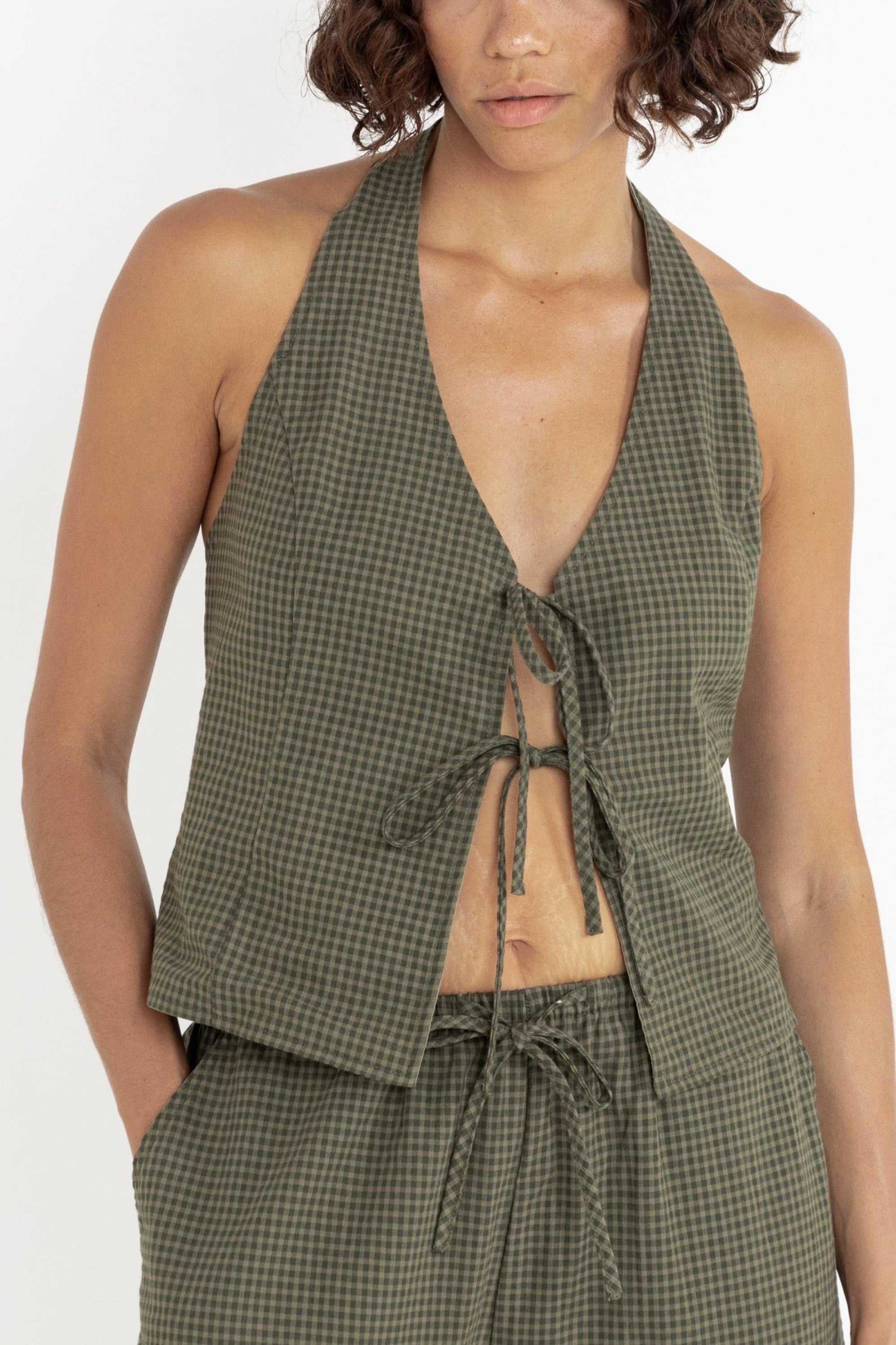 Olive Louise Check Halter