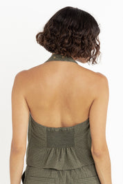 Olive Louise Check Halter