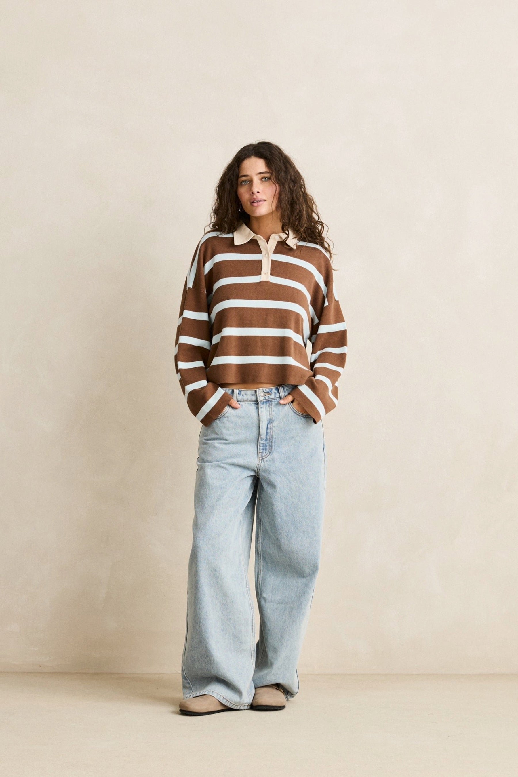 Rugby Stripe Knit Polo