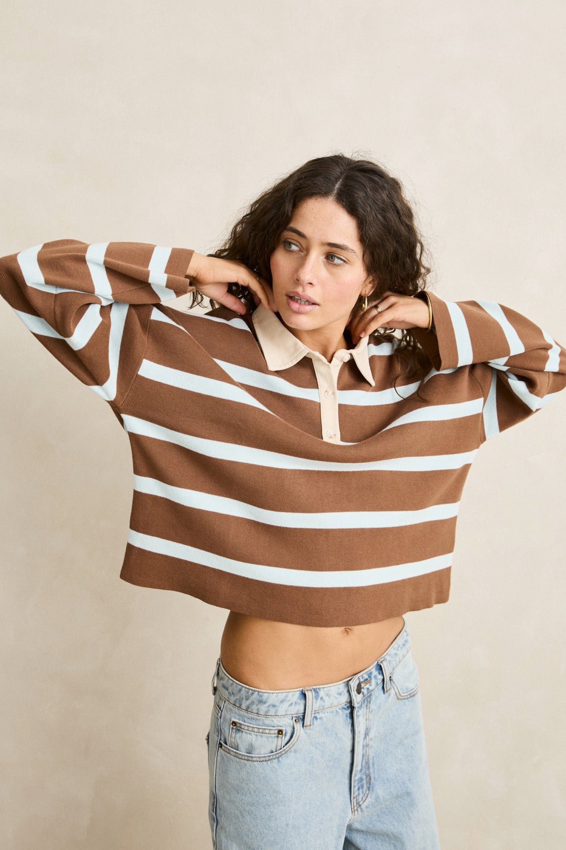Rugby Stripe Knit Polo