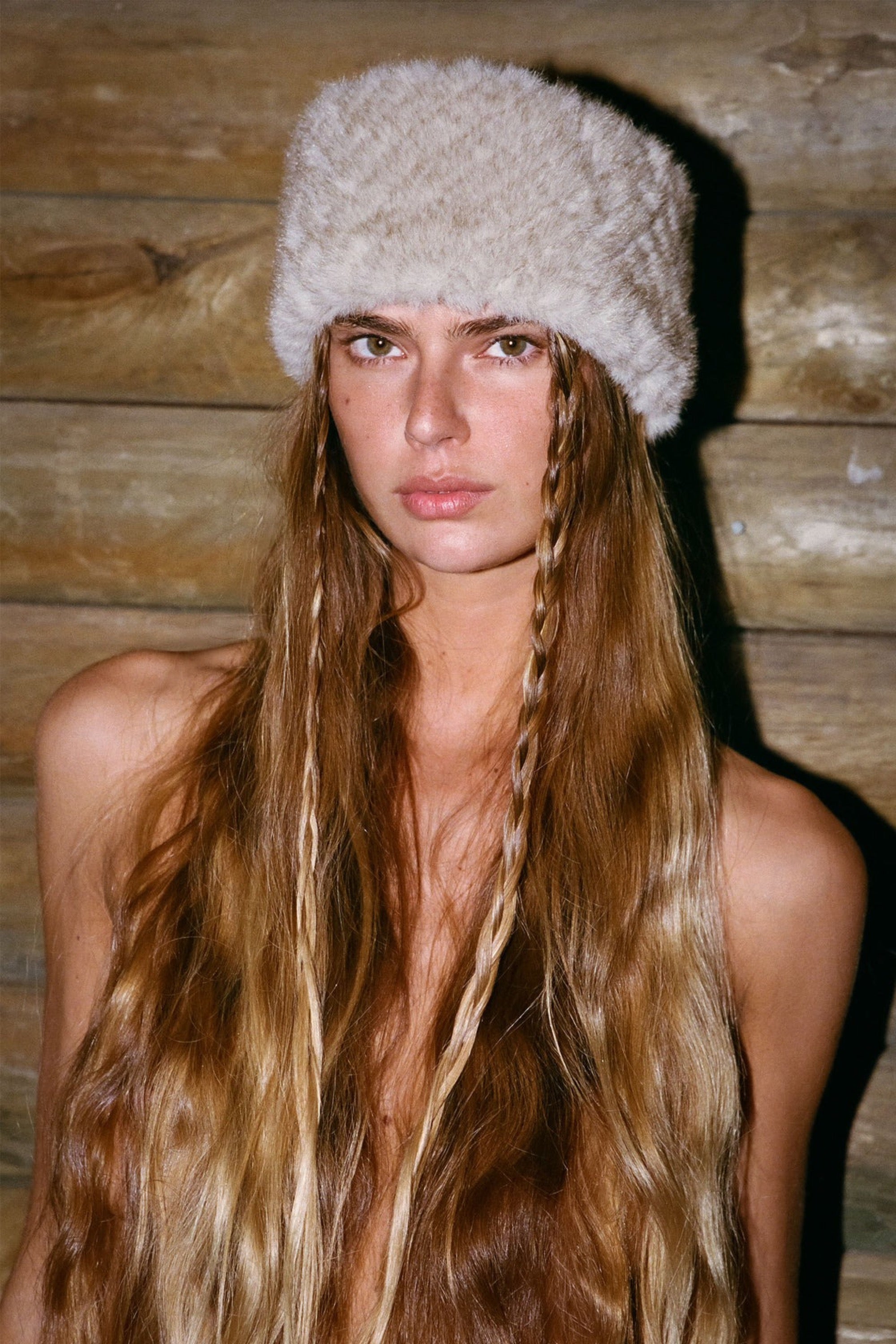 Cappuccino Chevron Beanie Band