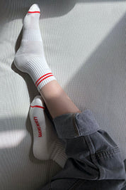 Clean White Boyfriend Socks