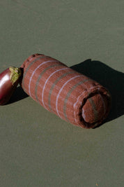 Mocha Lavender Check Amos Bolster