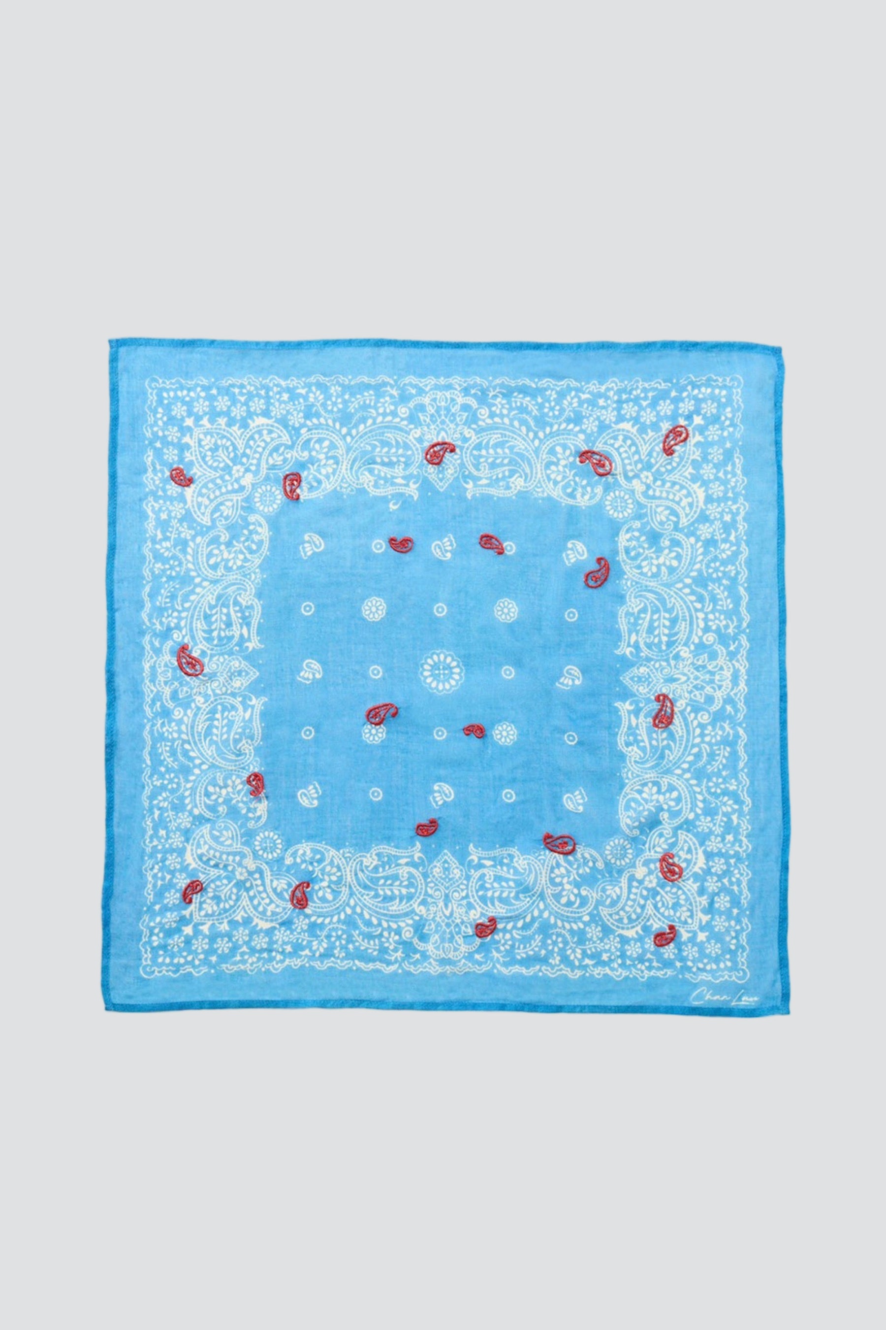 Mediterranean Blue Paisley Bandana