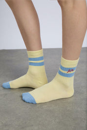 Yellow & Blue Sporty Socks