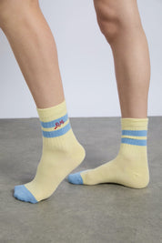 Yellow & Blue Sporty Socks