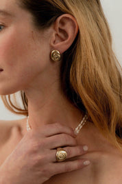 Bronze Small Compass Earrings