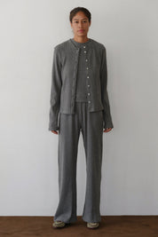 Charcoal Sweater Rib Simple Pant
