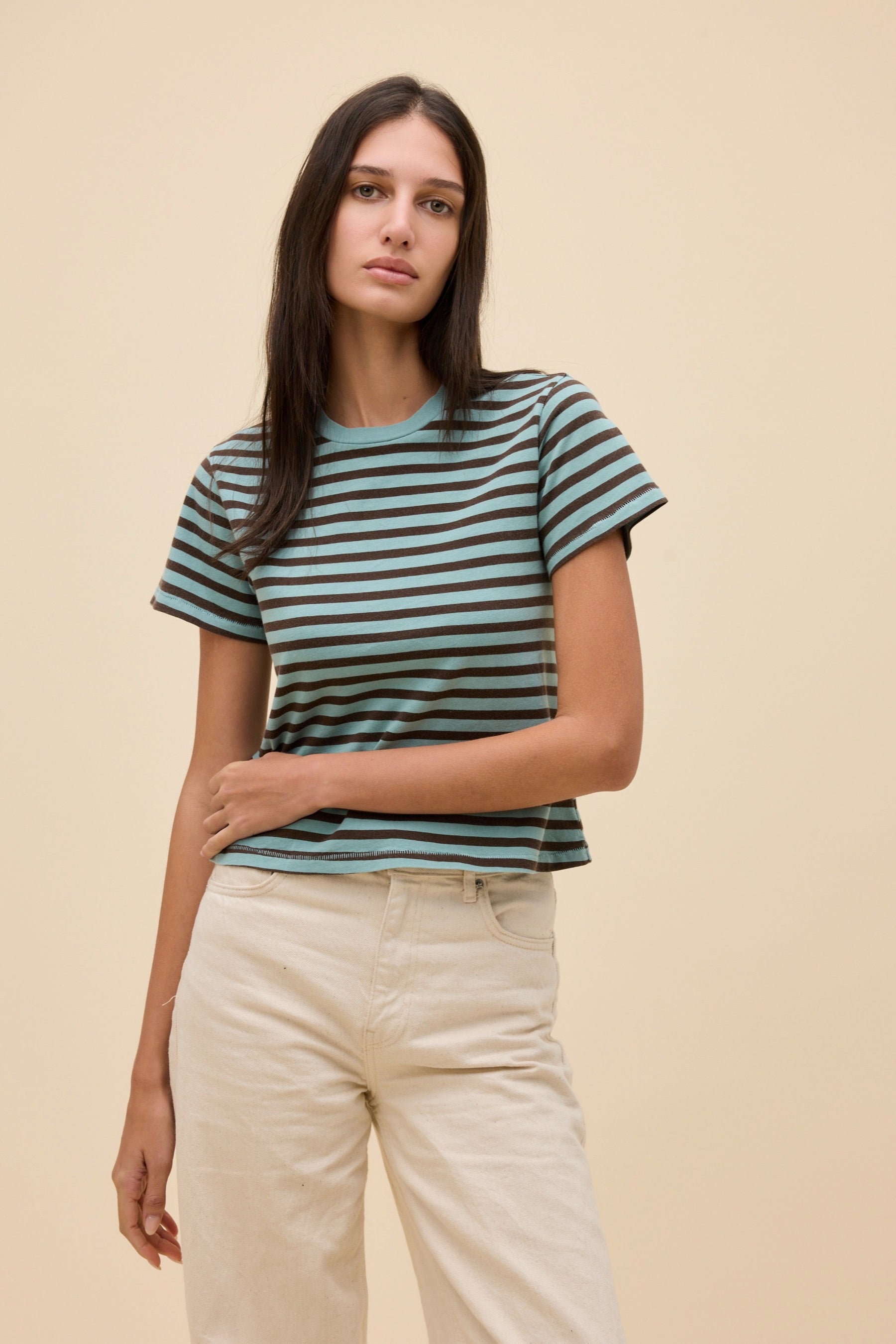 Cloud Blue Stripe Vintage Tee