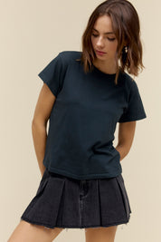 Vintage Black Solid Solo Tee