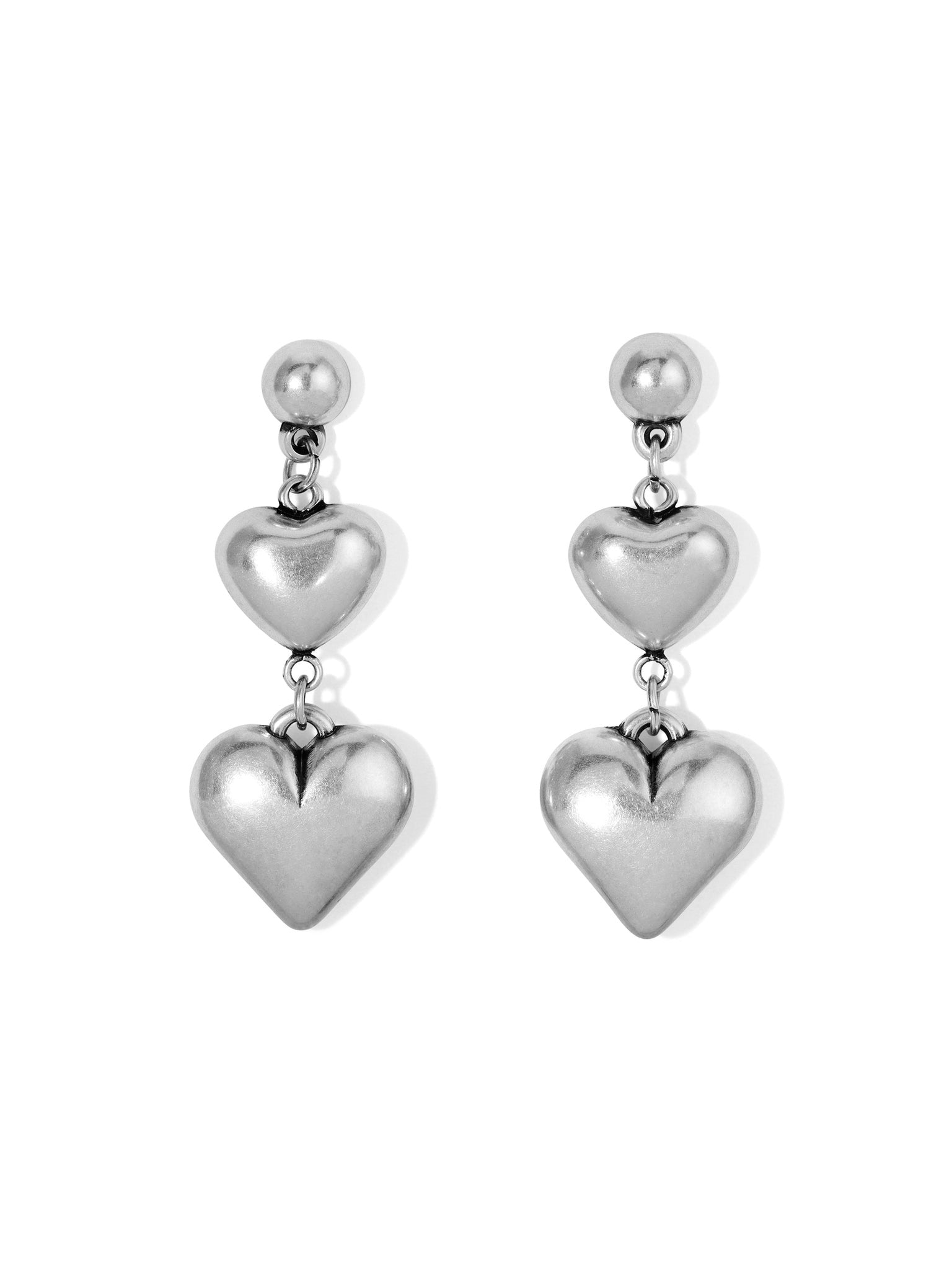 Silver Lia Heart Earrings
