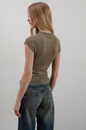 Sheer Khaki Elmira Top