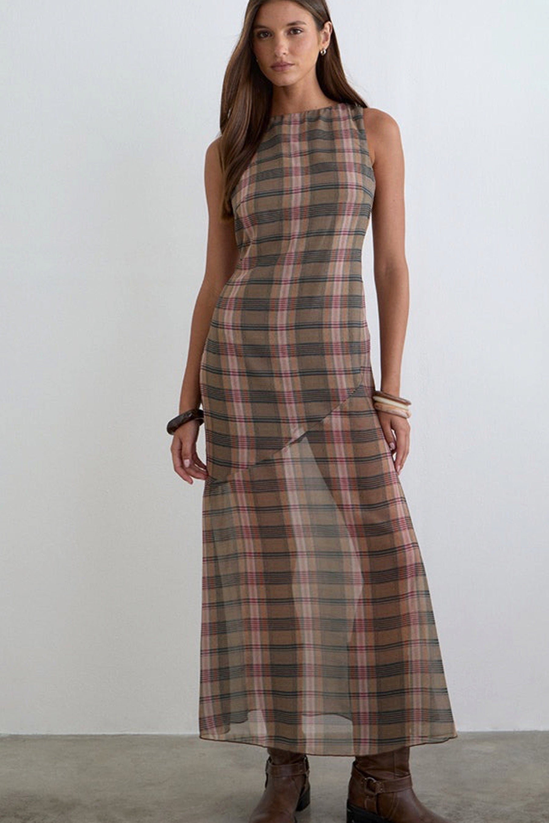 Blurry Check Elska Dress