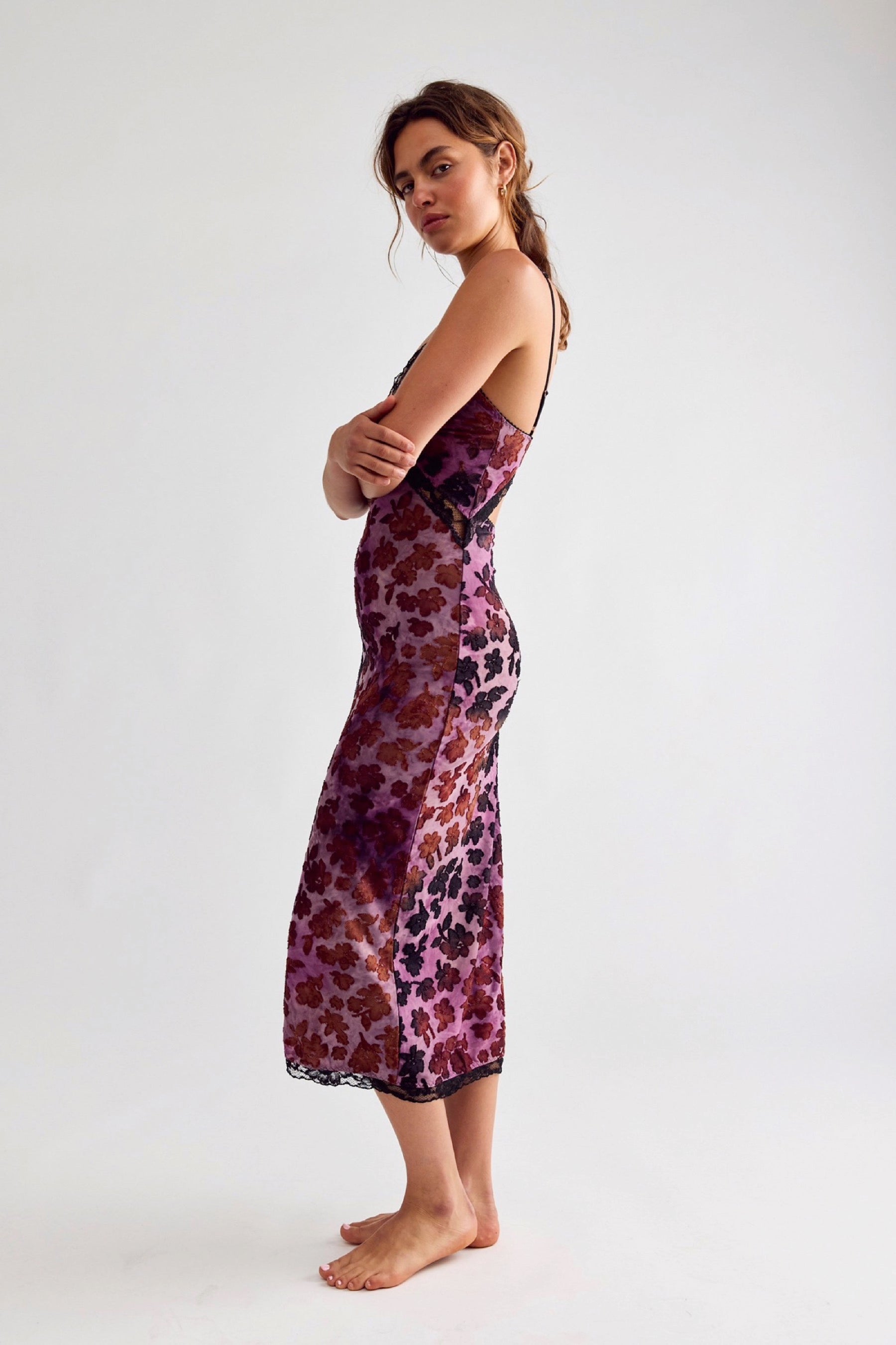 Pomegranate Knit & Tell Slip Dress