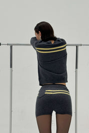 Charcoal Butter Stripe Shorts