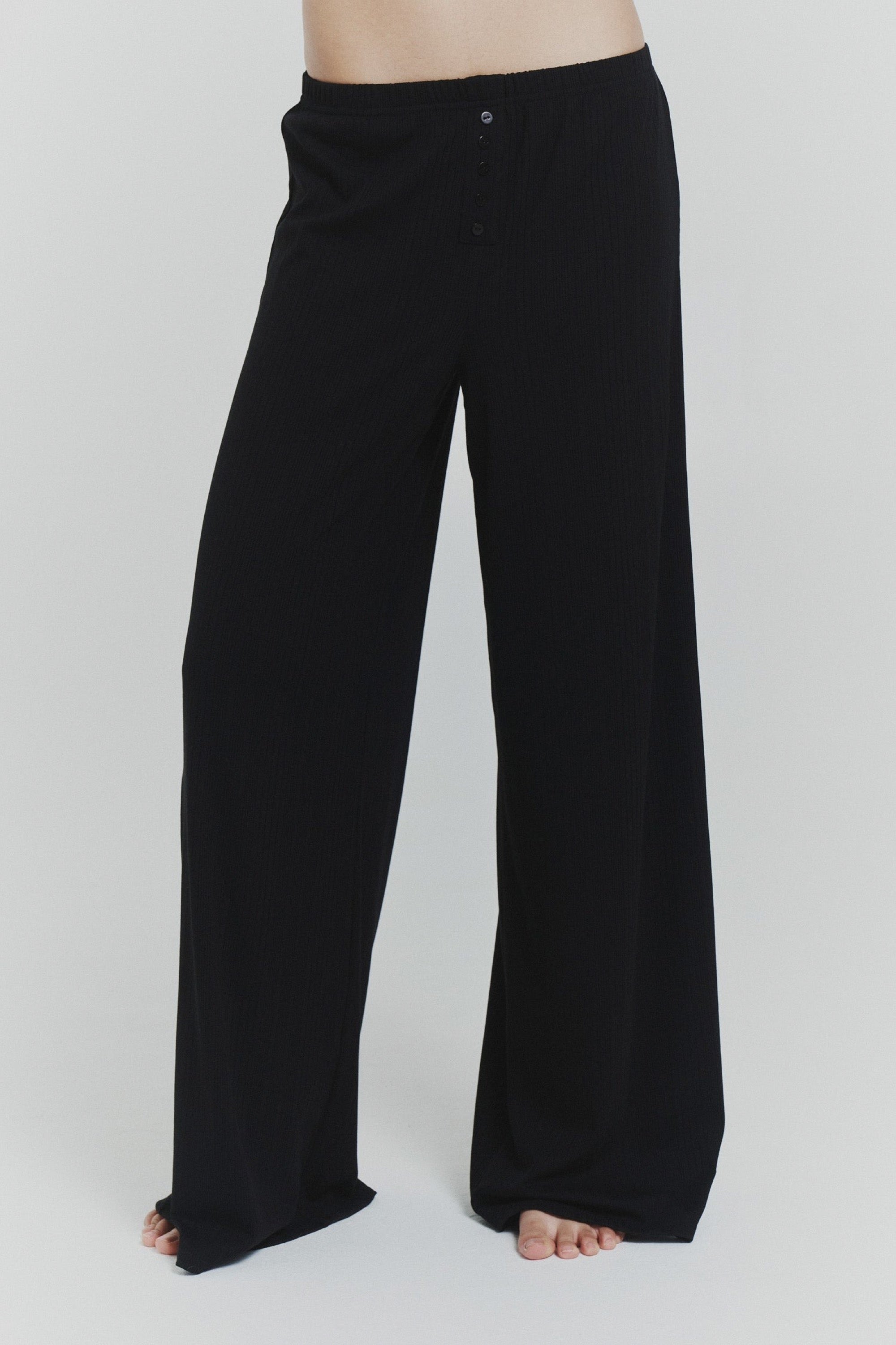 Black Button Lounge Pant
