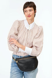 Black Perforated Grande Fanny